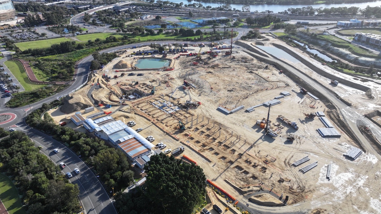 Piling for the multi-use building