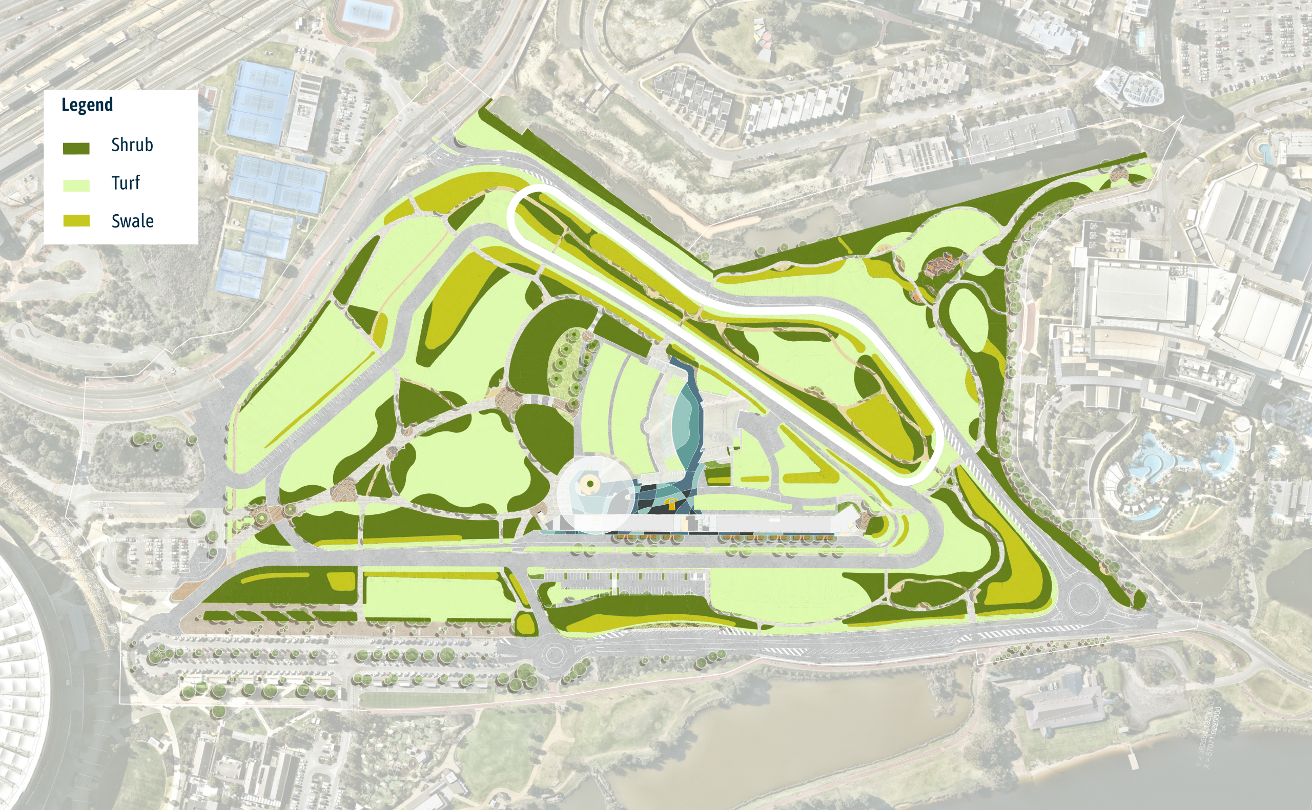 Planting strategy: Planting areas in the precinct